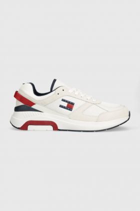 Tommy Jeans sneakers TJM RUNNER COMBINED culoarea alb, EM0EM01319