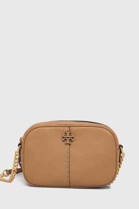 Tory Burch poseta de piele culoarea bej