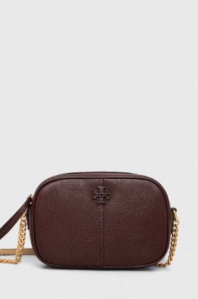 Tory Burch poseta de piele culoarea bordo