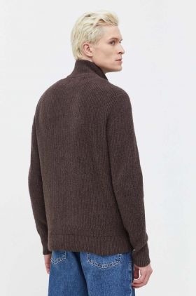 Abercrombie & Fitch pulover barbati, culoarea maro, cu turtleneck