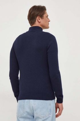 Colmar pulover de lana barbati, culoarea albastru marin, light, cu turtleneck