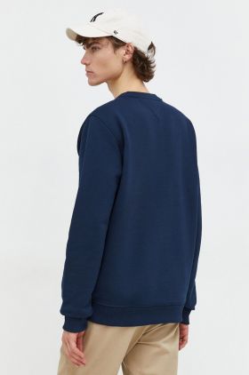 Tommy Jeans hanorac de bumbac bărbați, culoarea bleumarin, uni DM0DM17986