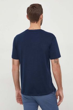 Tommy Jeans tricou din bumbac bărbați, culoarea bleumarin, cu imprimeu DM0DM18295