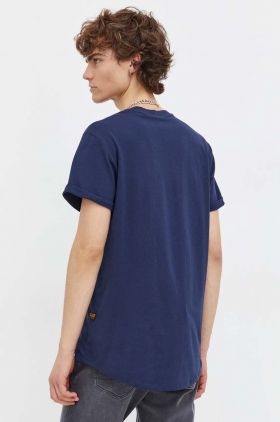 G-Star Raw tricou din bumbac barbati, culoarea albastru marin, cu imprimeu