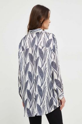 Answear Lab camasa femei, culoarea bej, cu guler clasic, relaxed