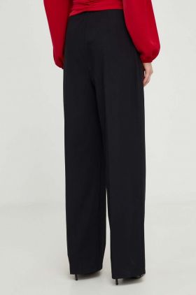 Answear Lab pantaloni femei, culoarea negru, drept, high waist