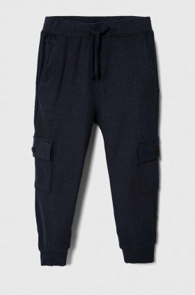 Abercrombie & Fitch pantaloni de trening pentru copii culoarea albastru marin, neted