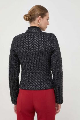 Trussardi geaca femei, culoarea negru, de tranzitie