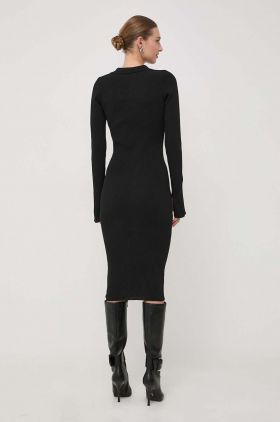 La Mania rochie culoarea negru, midi, mulata