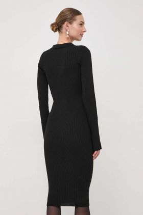 La Mania rochie culoarea negru, midi, mulata