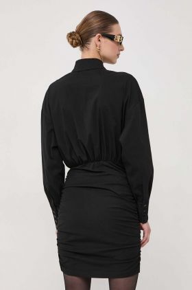 La Mania rochie culoarea negru, mini, mulata