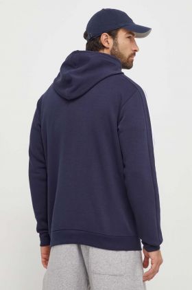 adidas bluză bărbați, culoarea bleumarin, cu glugă, cu imprimeu   IJ6473