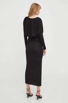 Day Birger et Mikkelsen rochie culoarea negru, midi, mulata