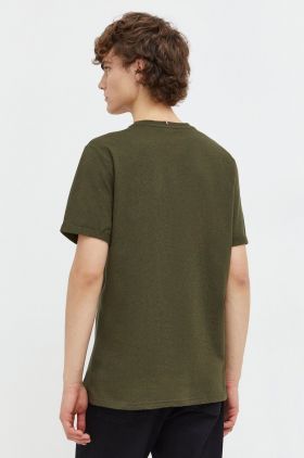 Les Deux tricou din bumbac barbati, culoarea verde, melanj