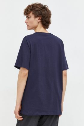 Les Deux tricou din bumbac barbati, culoarea albastru marin, cu imprimeu