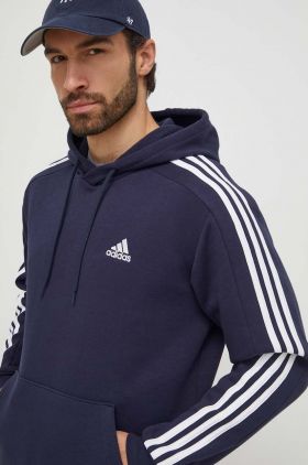 adidas bluză bărbați, culoarea bleumarin, cu glugă, cu imprimeu   IJ6473