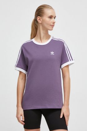 adidas Originals tricou din bumbac femei, culoarea violet