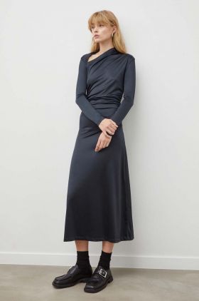 Day Birger et Mikkelsen rochie culoarea negru, maxi, evazati