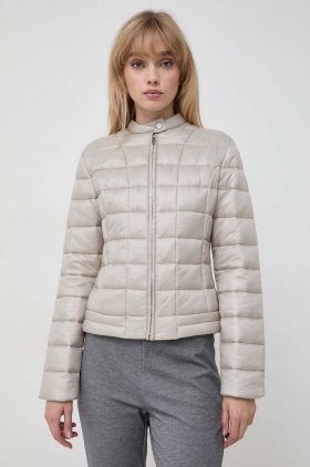 Trussardi geaca femei, culoarea bej, de tranzitie