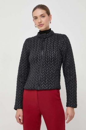 Trussardi geaca femei, culoarea negru, de tranzitie