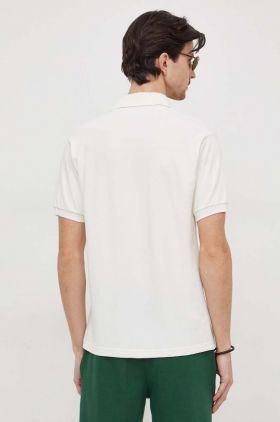 Lacoste tricou polo barbati, culoarea bej, cu imprimeu