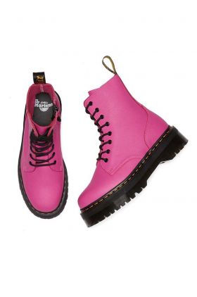 Dr. Martens bocanci de piele Jadon femei, culoarea roz, cu platforma, DM31295717