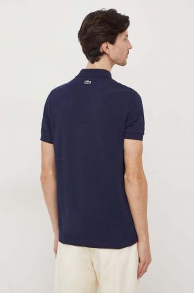 Lacoste tricou polo barbati, culoarea albastru marin, cu imprimeu