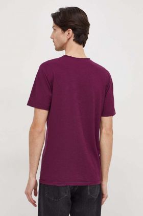 United Colors of Benetton tricou din bumbac barbati, culoarea violet, neted