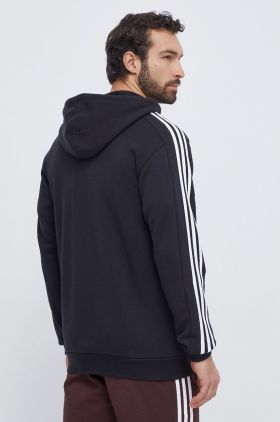 adidas bluză bărbați, culoarea negru, cu glugă, cu imprimeu  IB4029