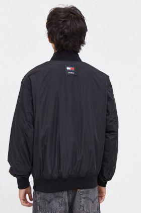 Tommy Jeans geacă bomber bărbați, culoarea negru, de tranziție DM0DM17879