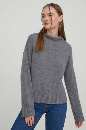 Abercrombie & Fitch pulover de casmir culoarea gri, light, cu turtleneck