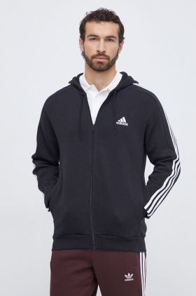 adidas bluză bărbați, culoarea negru, cu glugă, cu imprimeu  IB4029