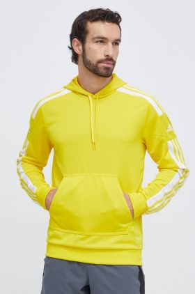 adidas Performance bluză trening Squadra 21 culoarea galben, cu glugă, cu imprimeu  GP6438