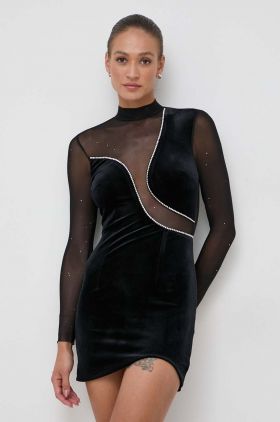 Nissa rochie culoarea negru, mini, mulata