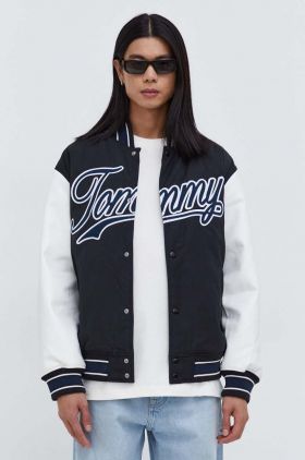 Tommy Jeans geacă bomber bărbați, culoarea negru, de tranziție DM0DM17880