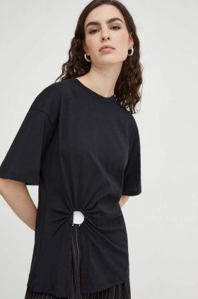 2NDDAY tricou din bumbac femei, culoarea negru