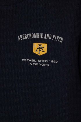 Abercrombie & Fitch longsleeve copii culoarea albastru marin, cu imprimeu