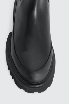 AllSaints cizme de piele Harlee Boot culoarea negru, cu toc plat, WF609Z