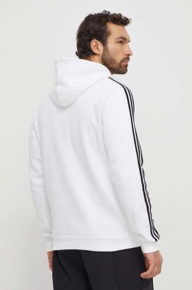 adidas bluză bărbați, culoarea alb, cu glugă, cu imprimeu  IJ6476