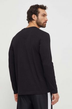 BOSS Green longsleeve din bumbac culoarea negru, cu imprimeu 50506346