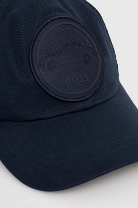 BOSS șapcă de baseball din bumbac culoarea bleumarin, cu imprimeu 50509029