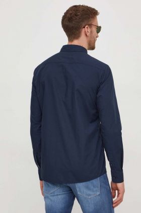 BOSS cămașă din bumbac bărbați, culoarea bleumarin, cu guler clasic, slim 50497037