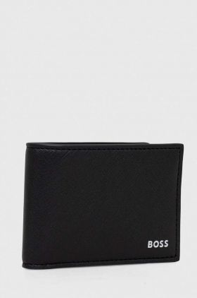 BOSS portofel de piele bărbați, culoarea negru 50512129