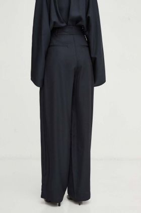 By Malene Birger pantaloni femei, culoarea negru, lat, high waist