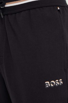 BOSS pantaloni lounge din bumbac culoarea negru, uni 50510852