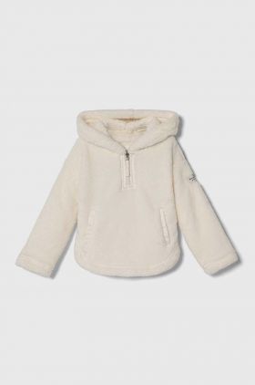 Abercrombie & Fitch bluza copii culoarea bej, cu glugă, neted