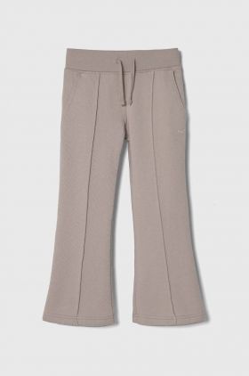 Abercrombie & Fitch pantaloni de trening pentru copii culoarea bej, neted