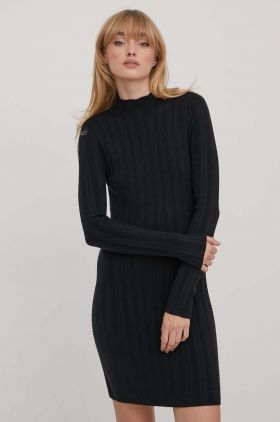 Abercrombie & Fitch rochie culoarea negru, mini, mulata