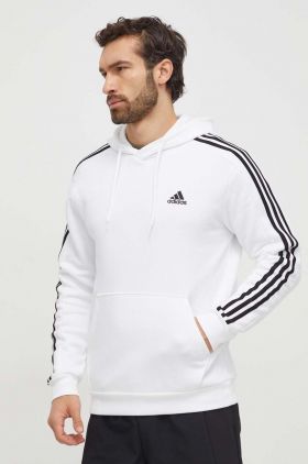 adidas bluză bărbați, culoarea alb, cu glugă, cu imprimeu  IJ6476