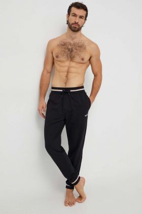 BOSS pantaloni lounge din bumbac culoarea negru, uni 50510852
